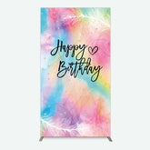 Aperturee Aperturee Rainbow Colorful Feather Happy Birthday Rectangle Backdrop